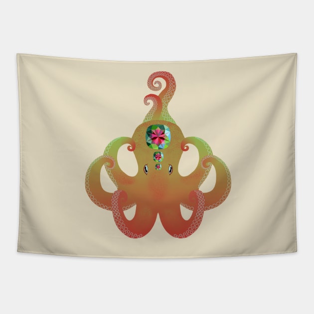 Octopus - Alexandrite (Chrysoberyl) Tapestry by Aline Eg