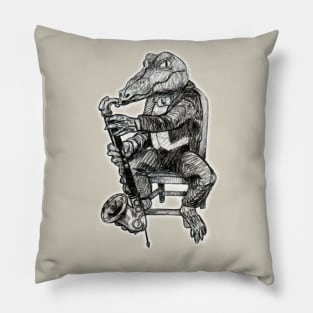 Carnival Animals - Crocodile playing Bass Clarinet Pillow