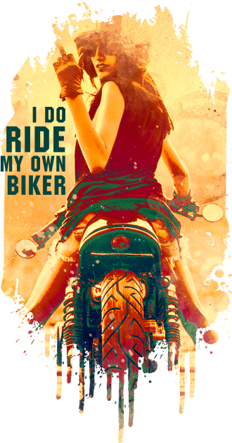 I RIDE MY OWN LADY BIKER Kids T-Shirt by BAJAJU