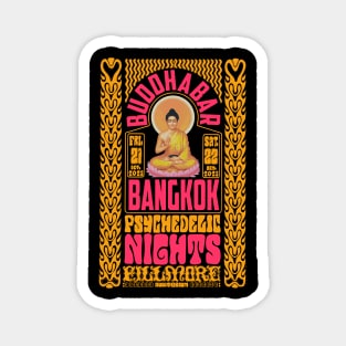 Psychedelic Nights at Bangkok Buddha Bar - Vintage Poster Design Magnet