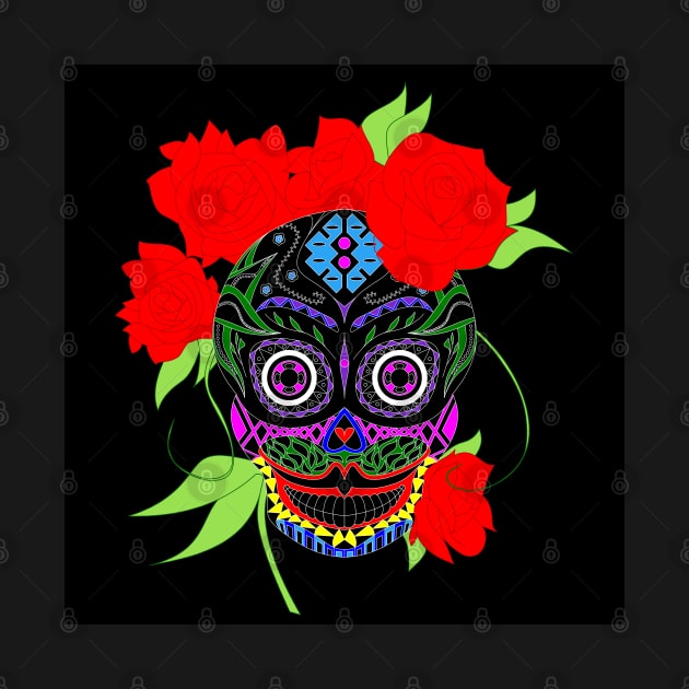 floral catrina dancing with dark and death by jorge_lebeau