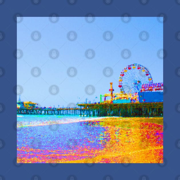 Funky Pixels Santa Monica Pier in Los Angeles by Christine aka stine1