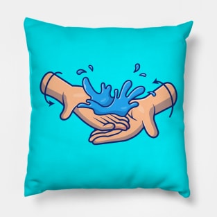 Washing hand cartoon 7 Pillow