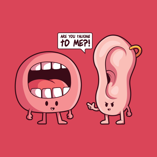 Are You Talking to Me? // Funny Ear and Mouth Cartoon by SLAG_Creative