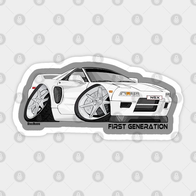 Nsx First Generation Model White Digirods Koolart Cartoon Car Nsx Sticker Teepublic Koolart vw multivan transporter caravelle. teepublic