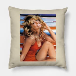 Farrah Fawcett vintage 70's Johnny Knoxville style Pillow