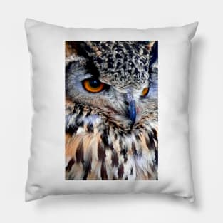 European Eagle Owl Bird of Prey Pillow