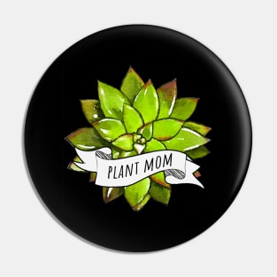 Succulent plant mom watercolor green Pin