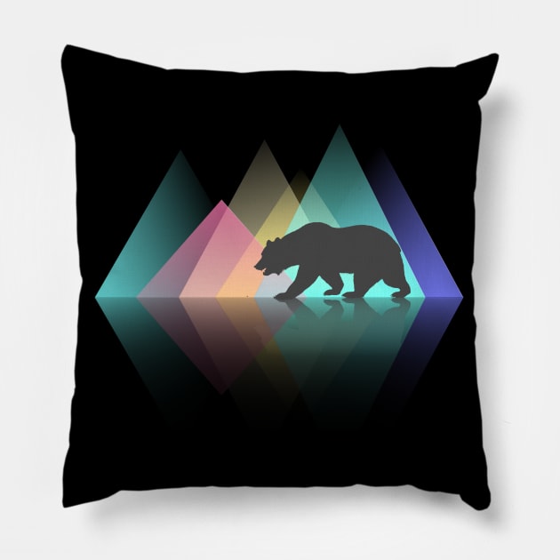 Bear - Bear Colorful Pillow by Kudostees