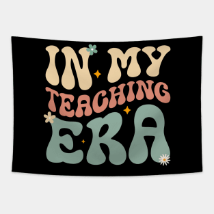 In My Teaching Era Groovy Wavy Retro Teacher Back To School Tapestry