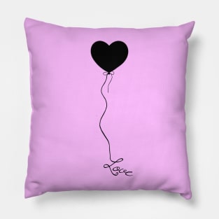 LOVE HEART on a string -silhoutte Pillow