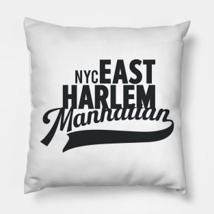 East Harlem Manhattan Minimal Typo Art - T-Shirt & Apparel Design Pillow