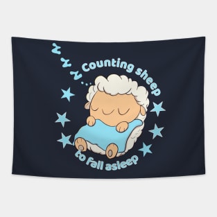 Counting sheep to fall asleep Tapestry