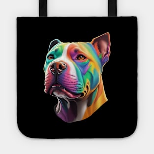 Colorful Pitbull Face Tote