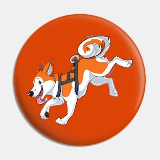 Orange Husky Running Pin