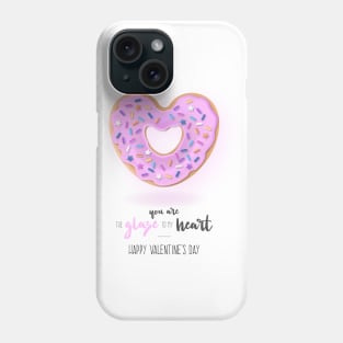 valentine day with love doughnut message Phone Case