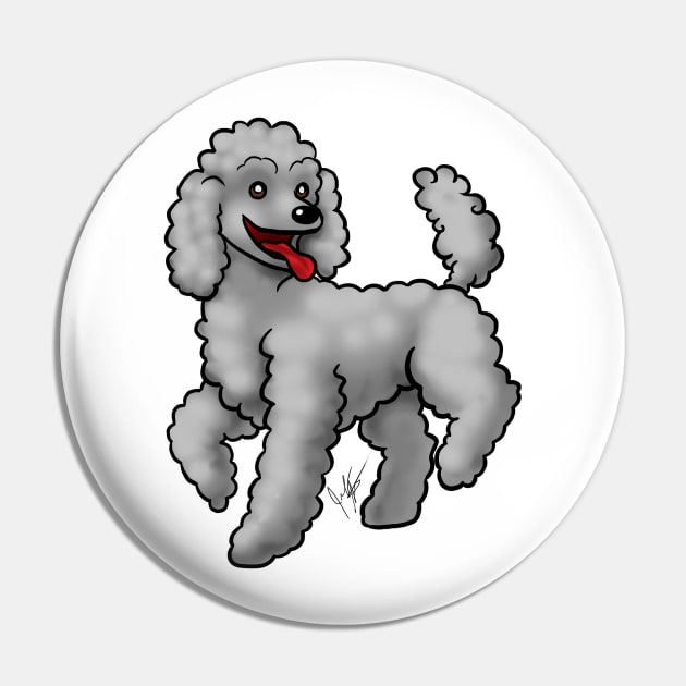 Dog - Poodle - Gray Pin by Jen's Dogs Custom Gifts and Designs