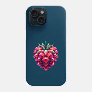 Geometric Raspberry: Vivid Low-Poly Artwork Phone Case