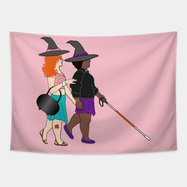 Disabled Witch Couple Tapestry by RollingMort91