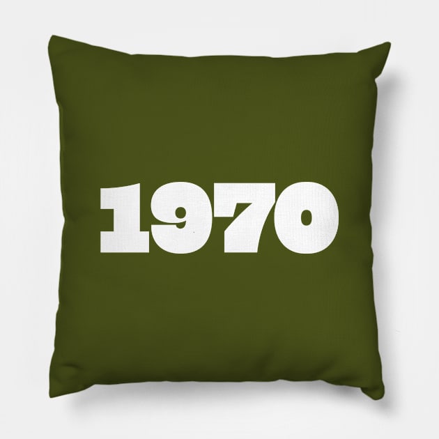 1970 Retro Year Typography Pillow by ellenhenryart