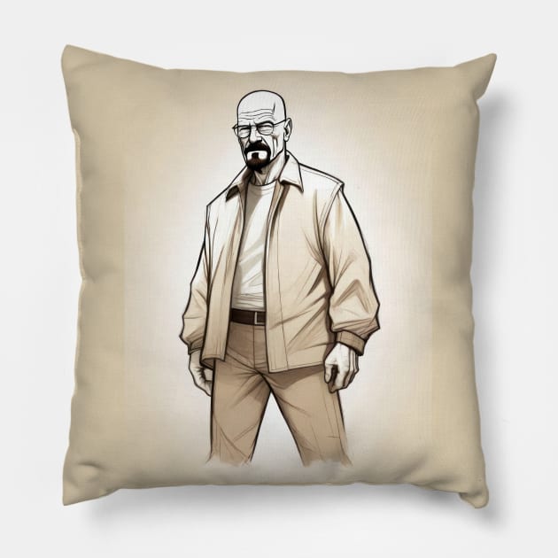 Walter White - I am the one who knocks Pillow by Buff Geeks Art