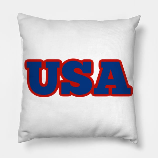 USA Red White and Blue Patriotic Design Pillow by DesignsbyZazz