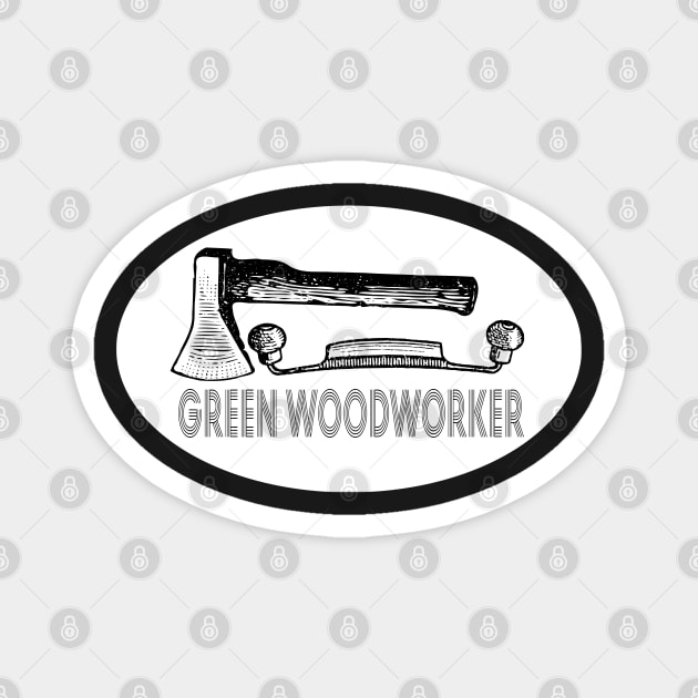 Green Woodworker Carpenter Magnet by Redmanrooster