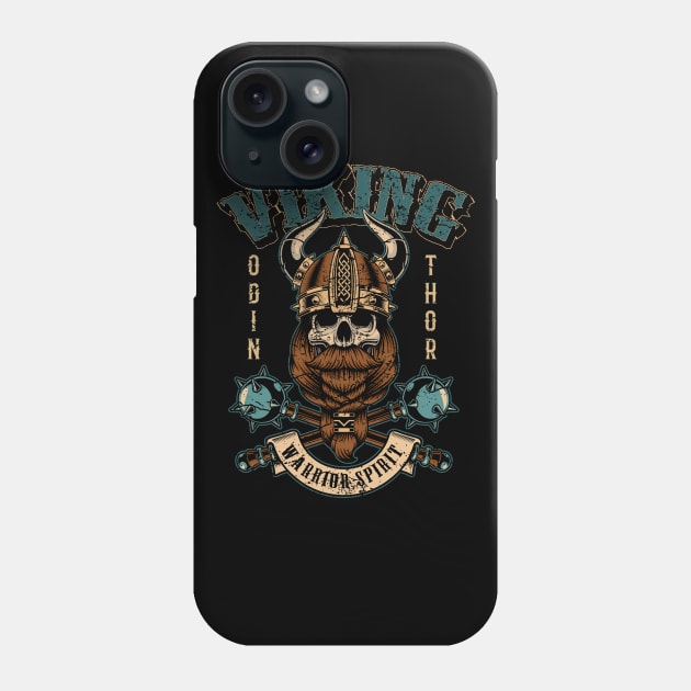 Nordic Viking Warrior Skull Phone Case by RockabillyM