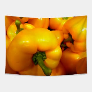 Yellow Peppers, food photography close up Tapestry