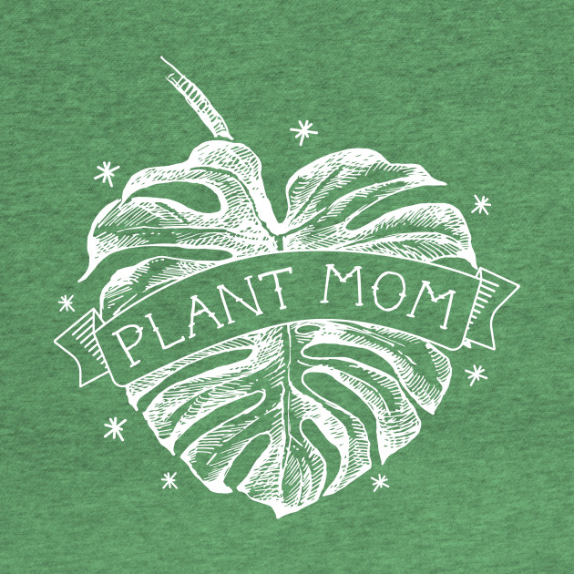 Plant Mom Vintage Monstera Heart Tattoo - White