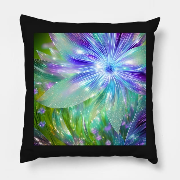 Mystical Crystal Flower Pillow by jillnightingale