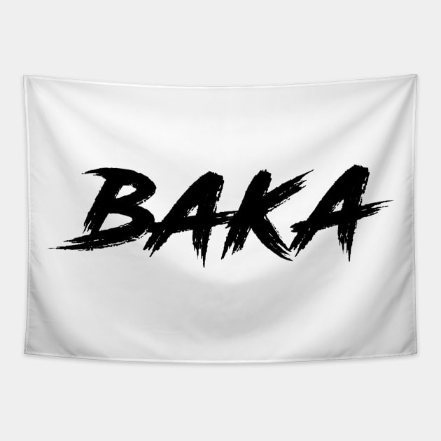 Baka - black text Tapestry by NotesNwords