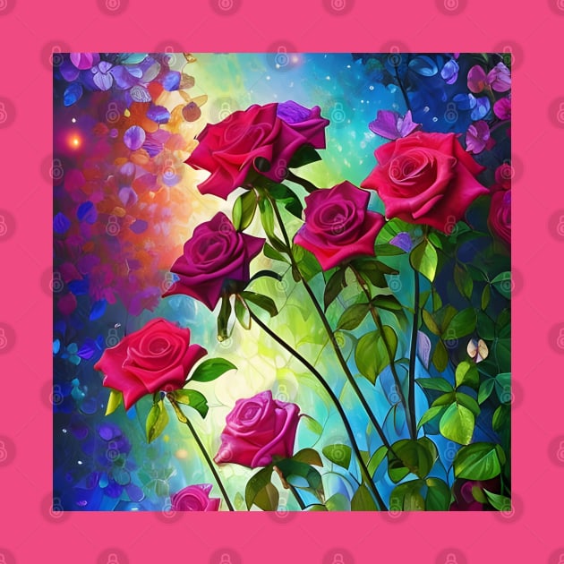 Red Roses In Bloom by Chance Two Designs