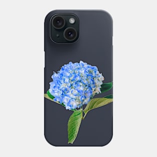 Blue Hydrangea With Leaves Phone Case