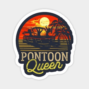 Pontoon Queen Captain Lake Pontoon Boat Magnet