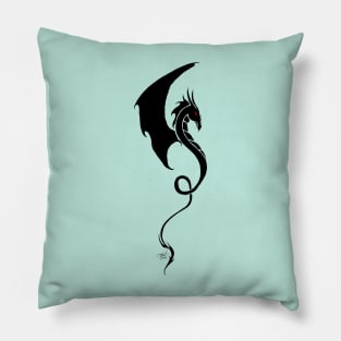 Black Dragon Tribal Pillow