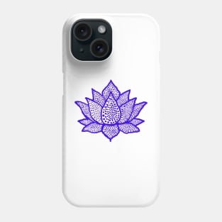Navy blue spotted lotus flower Phone Case