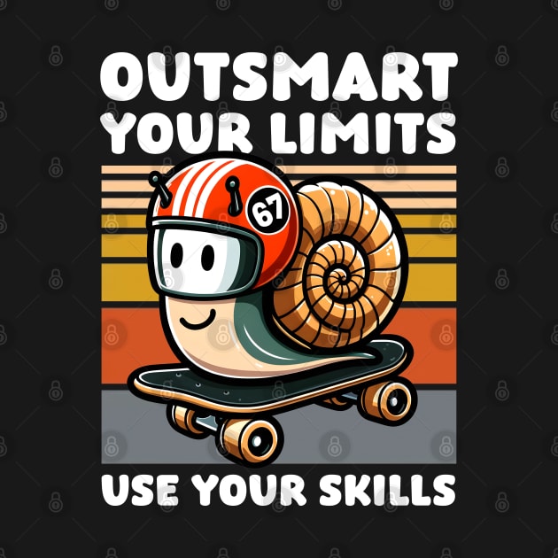 Cute Snail on Skateboard | Motivational Saying Goals by Infinitee Shirts