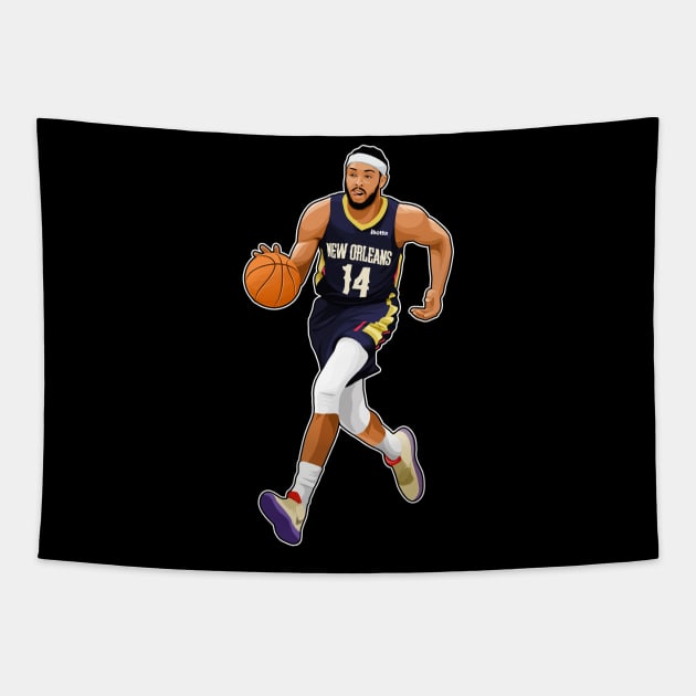 Brandon Ingram #14 Dribble The Ball Tapestry by RunAndGow