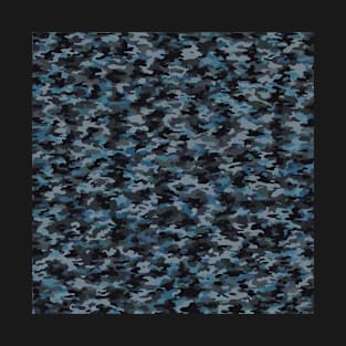 Blue grey and black camo pattern T-Shirt