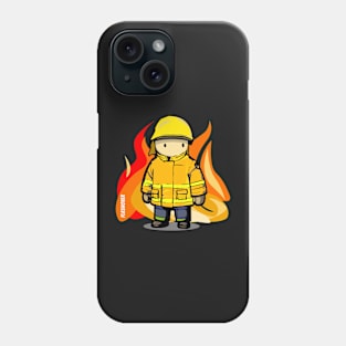 Rural Firefighter Male - Large Design (Yellow Helmet) Phone Case