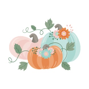 Fall Mint and Pink Pumpkins T-Shirt