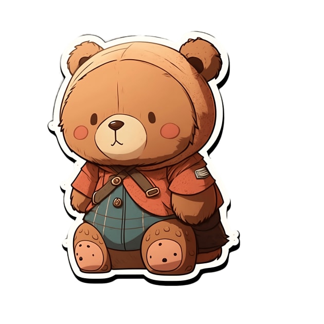 Cute Bear Cartoon Adventurer Adorable Kawaii Animal by kiddo200