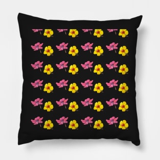 Hibiscus Pattern in Watercolors and a white background Pillow