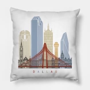 Dallas skyline poster Pillow