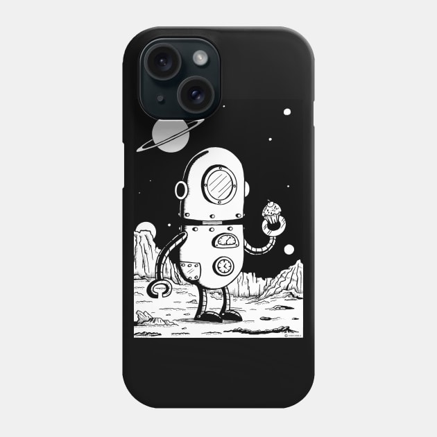 Space Cup Cake Bot Phone Case by ivancamilli