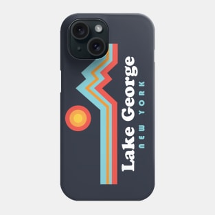 Lake George New York Retro Sunset Mountains Phone Case