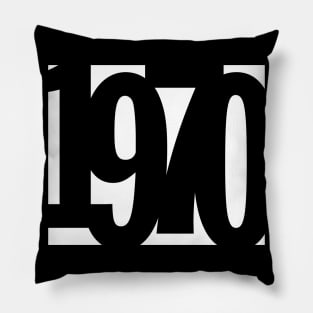 1970 Funky Overlapping Reverse Numbers for Dark Backgrounds Pillow