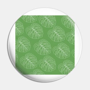 monstera tropical plant hawaii aloha print green and white Pin