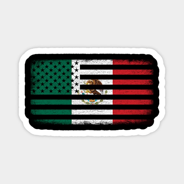 Mexican American Flag Vintage Magnet by zurcnami